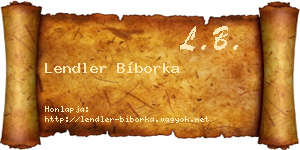 Lendler Bíborka névjegykártya